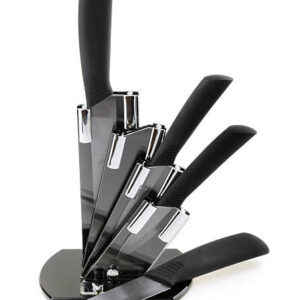 Ceramic knives set on white