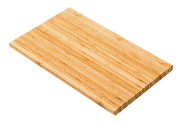 Wooden chopping board, isolated on white background